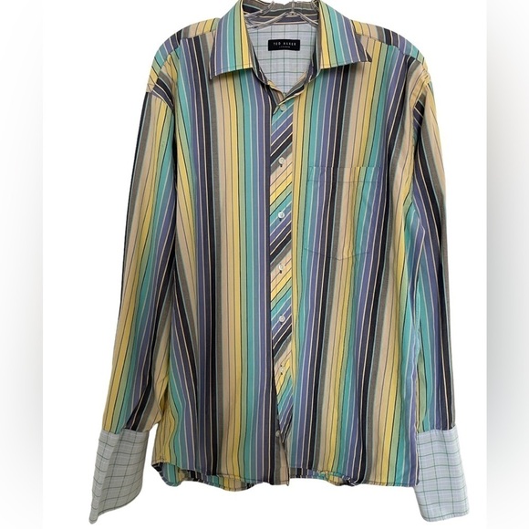Ted Baker Multi Striped Long Sleeve Button Down - Picture 1 of 5
